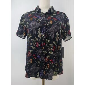 🛑SOLD🛑. Midnight Hour Raven’s Garden Women’s Button Up Shirt